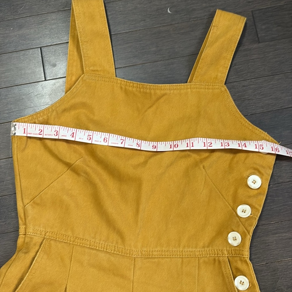 ASOS Mustard Yellow Overalls with Button Accent Women’s 6 - Picture 4 of 11